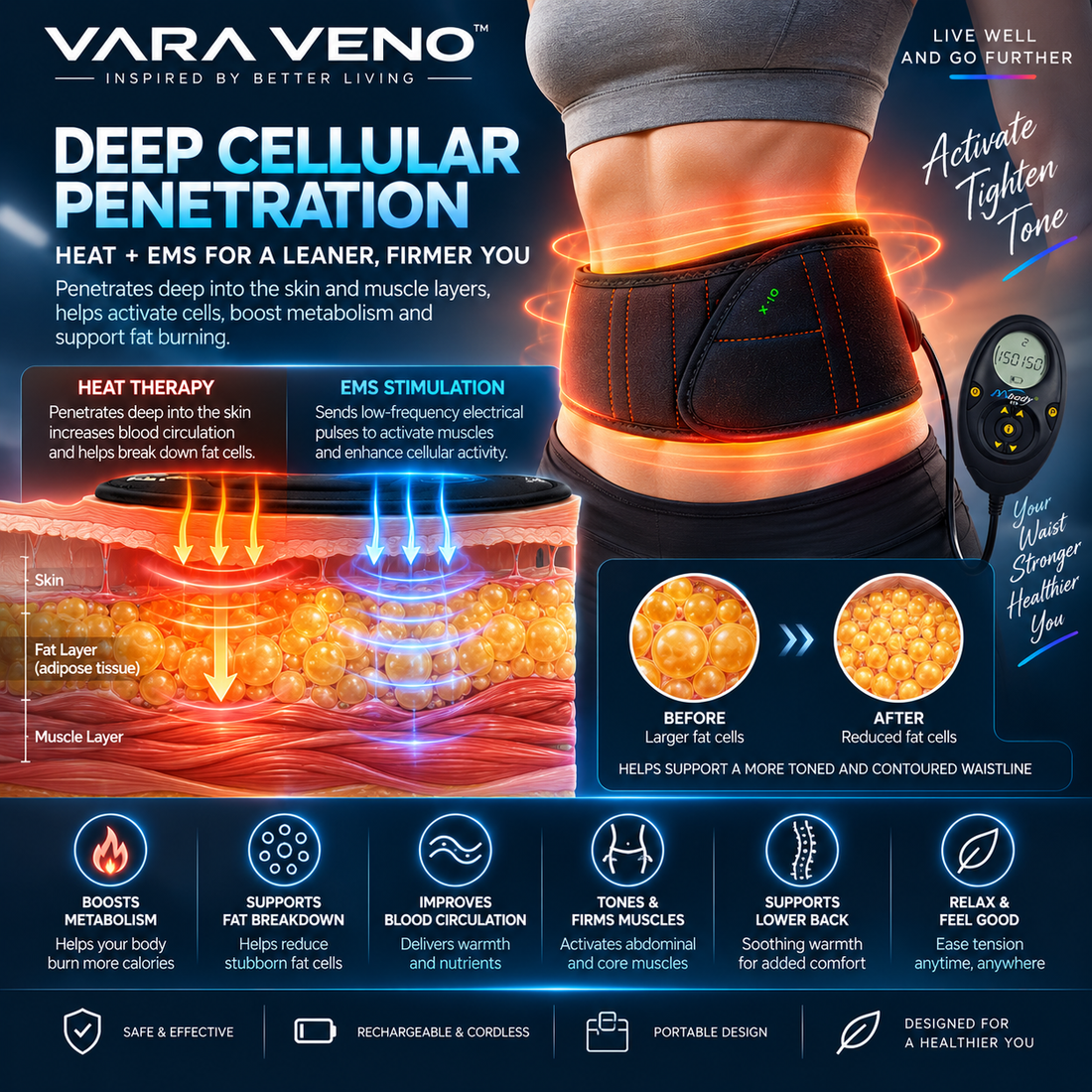 ThermaWaist Pro™ — Smart Heated Waist Support Belt